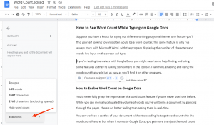 How to See Word Count While Typing on Google Docs