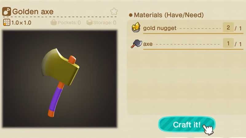 How To Make An Axe In Animal Crossing New Horizons