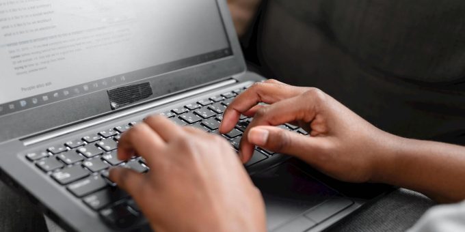 Man updating out of office status