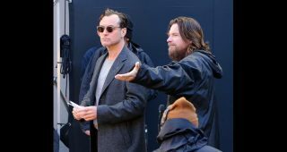 Jason Bateman and Jude Law filming Black Rabbit